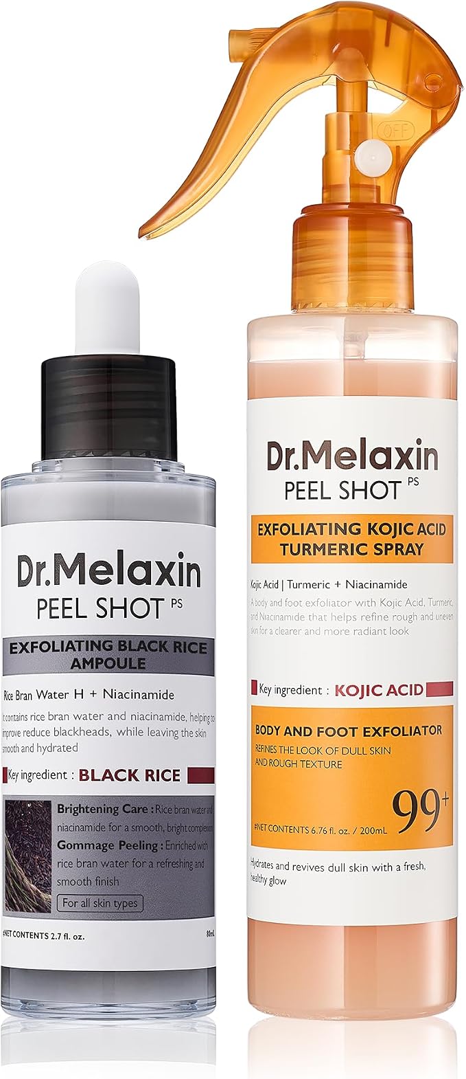 Dr.Melaxin Body & Face Peel Shot Duo Glow Black Rice | Dr. Melaxin Korean skincare