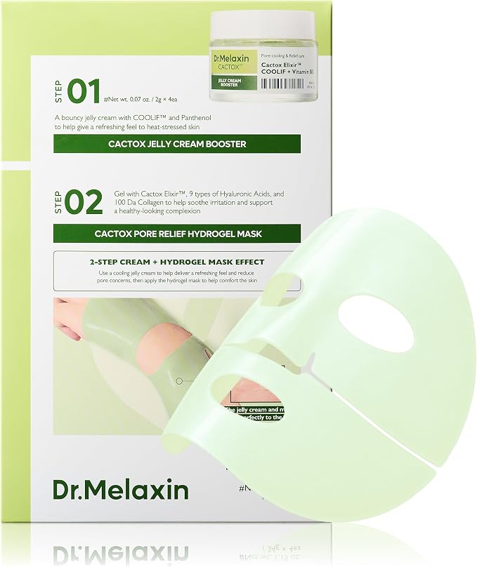 Dr.Melaxin CACTOX DE-PUFFING PORE TOX GEL MASK 4EA with Cactus Cooling | Dr. Melaxin Korean skincare